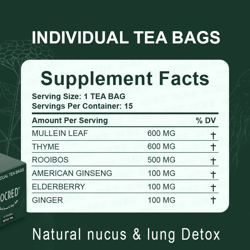 Box of sugar-free hairy flower tea bags containing 15 individual packs