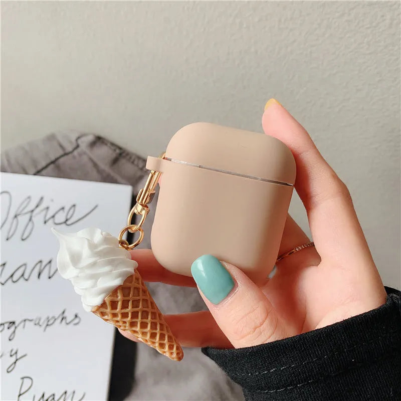Silicone protective case for Apple AirPods 2 wireless earbuds in a photo colour.