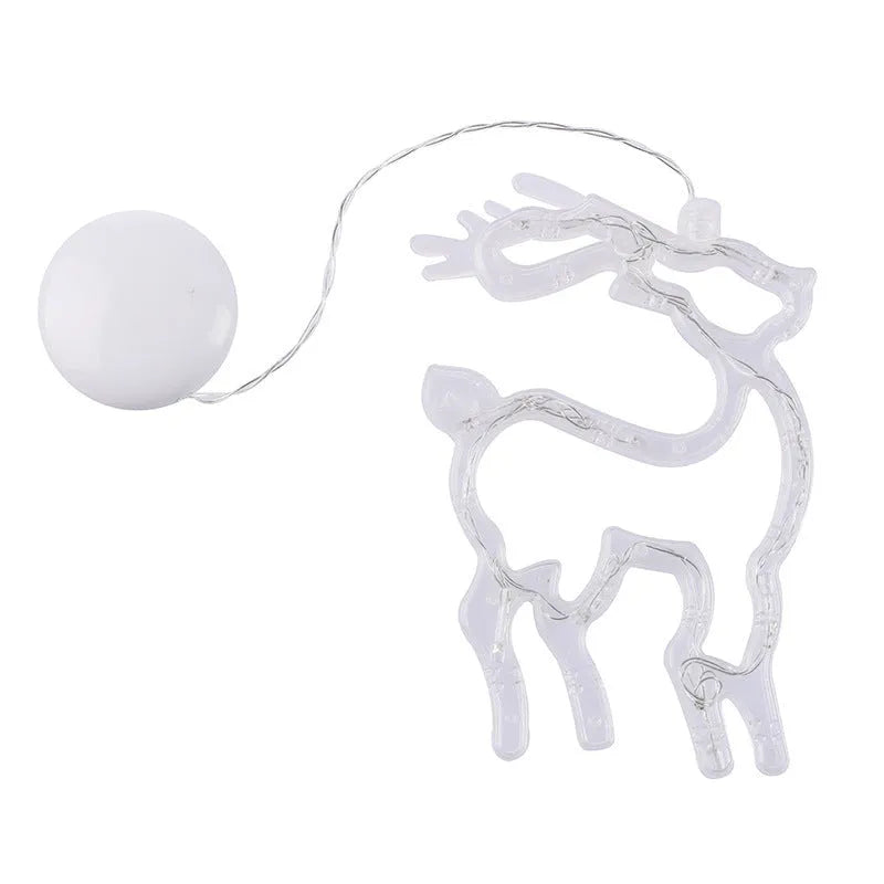 Christmas LED suction cup chandelier with Santa Claus, elk and snowman designs for window decoration