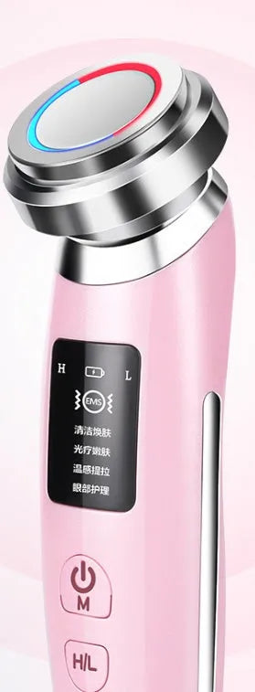Pink skin rejuvenation instrument for facial cleansing and treatment