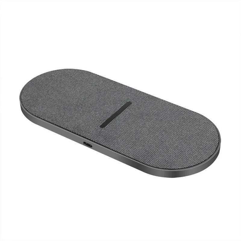 Pair of black wireless charging pads with USB Type-C input for 10W quick charging