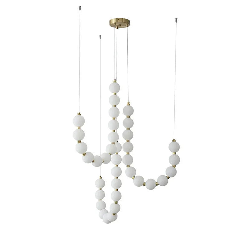 French magic bean pearl necklace chandelier with 12 heads in Nordic style for living room