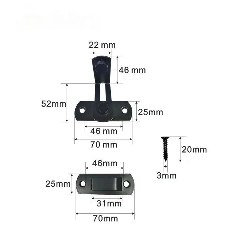 Warehouse sliding door lock with 90-degree black carbon steel hasp and stainless steel shackle for barn doors