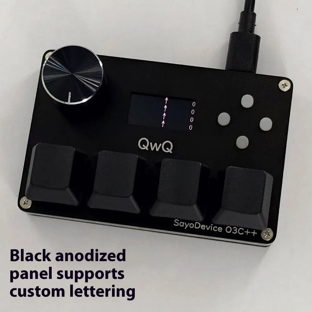 Customisable magnetic axis numeric keyboard with programmable knob and colour screen in black, pink, silver, or white.