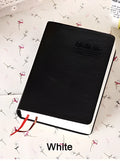 Large thick leather Phnom Penh notebook, 17 x 12 cm, 480 pages, Gold or White cover