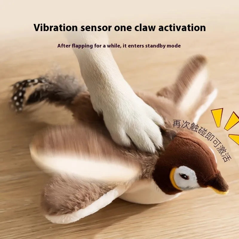Interactive Bird toy in Shake the Sparrow colour, single novelty bird figure for play or display