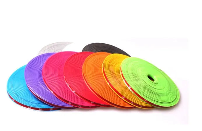 8-metre TPE car hub trim in various colours for steel rim protection with 3M adhesive