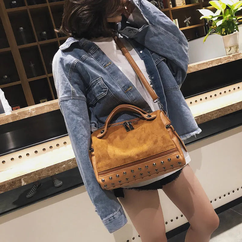 Soft PU large casual tote shoulder bag for women shown in available colours.