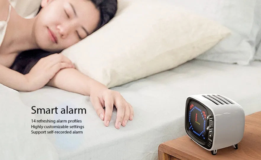 Portable Bluetooth speaker and alarm clock unit with LED display in multiple colour options