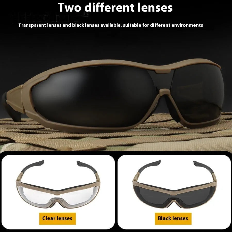 Plastic outdoor fishing sand-proof goggles with full rim frame and multiple lens colour options