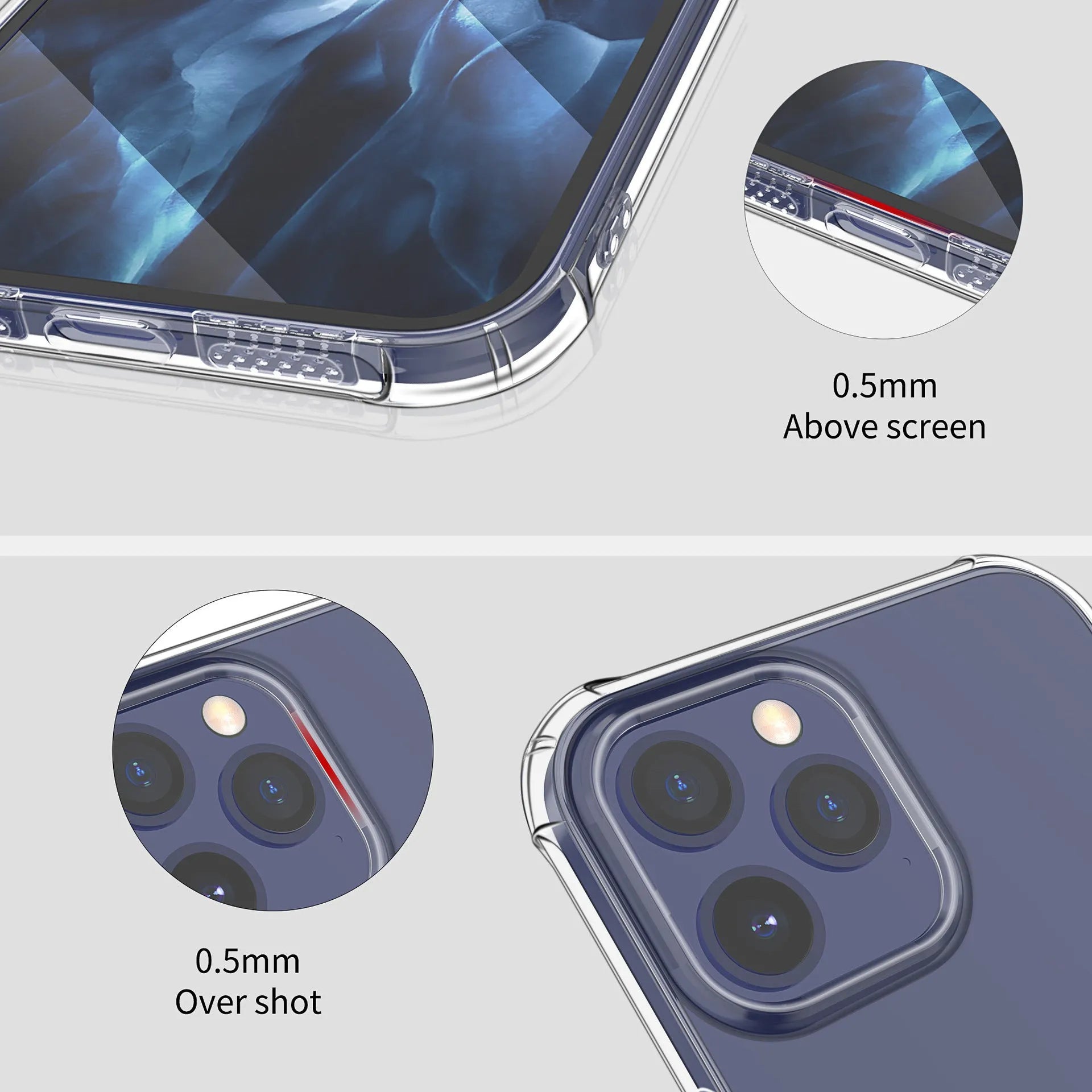 Transparent silicone TPU phone case for iPhone 6 to 14 clear protective cover