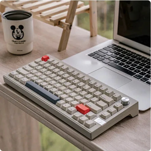 Chidu V75 CNC aluminum mechanical keyboard with frosted gray shaft and RGB lighting