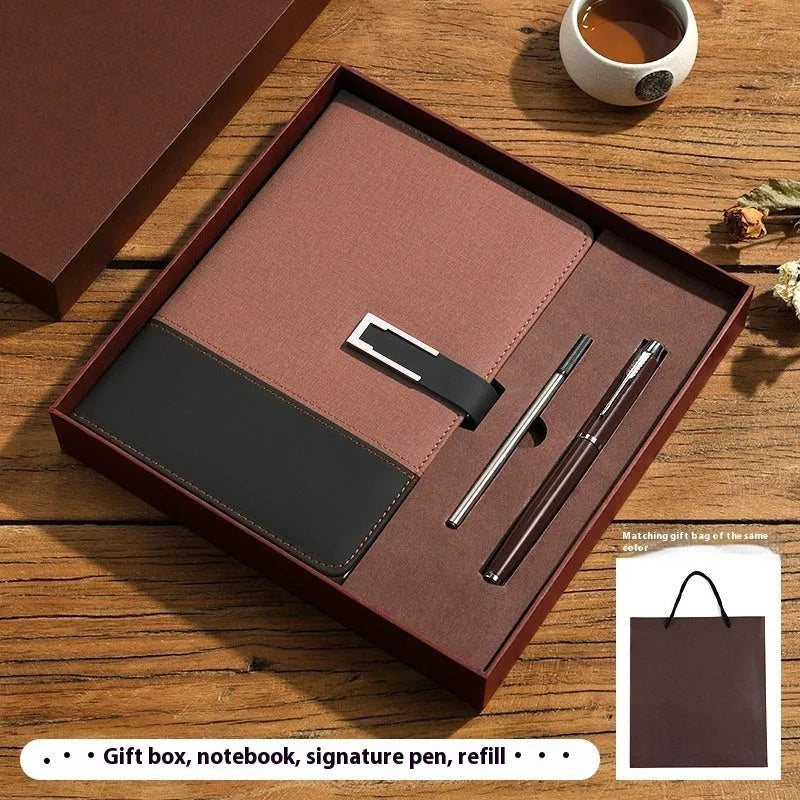 A5 notebook with pu leather cover in multiple colour options including brown, black, green, blue, and red.