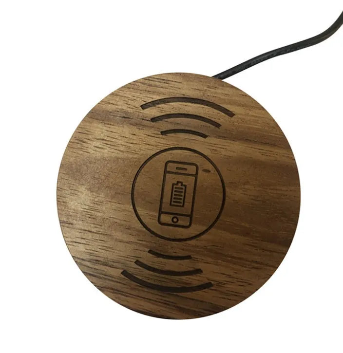 60mm round hidden wireless phone charger for embedding in desks and furniture with 10W charging