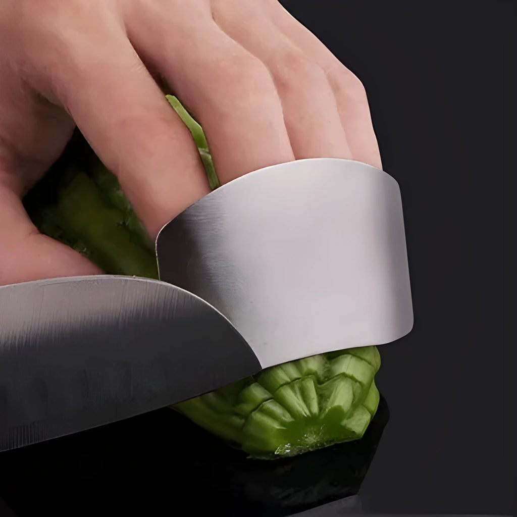 Stainless steel finger guard for kitchen vegetable cutting safety