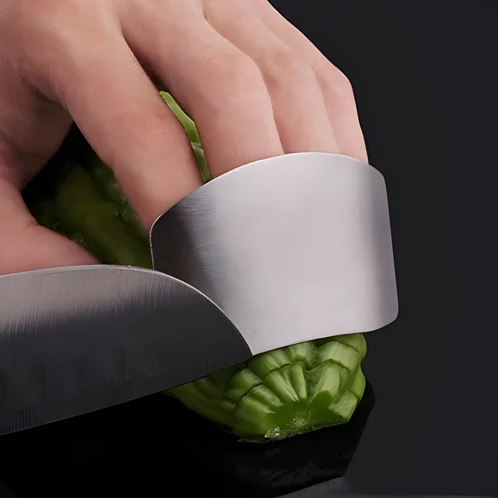 Stainless steel finger guard for kitchen vegetable cutting safety