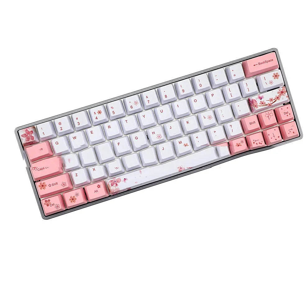 Pink PBT sublimation keycaps for mechanical keyboards in OEM profile design