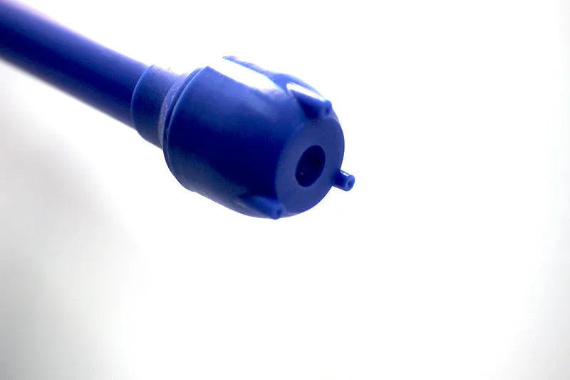 Manual siphon hand pump for fuel and oil transfer with blue plastic construction
