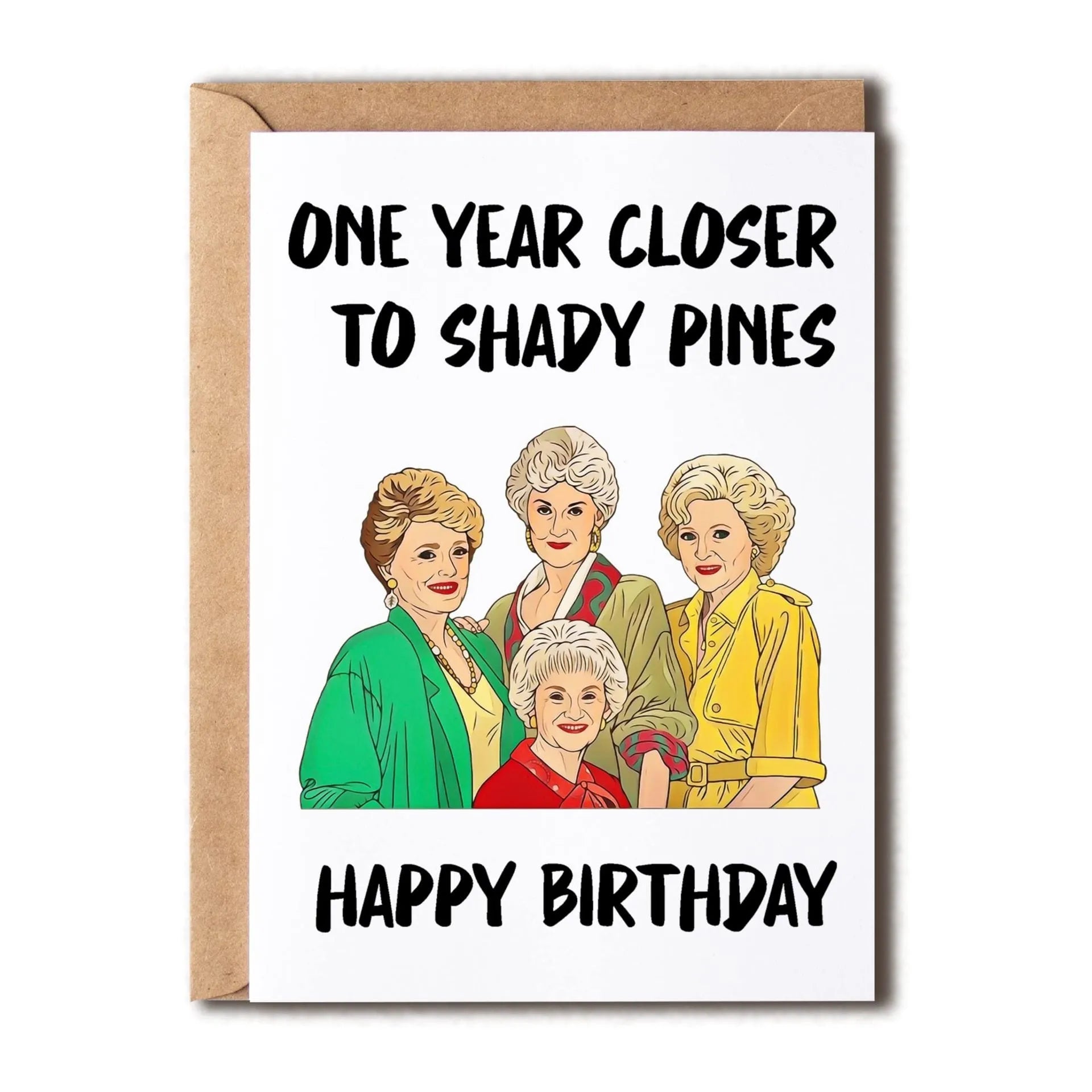 Simple modern birthday greeting card with a matching coloured envelope from a set of eight different colour and size options.