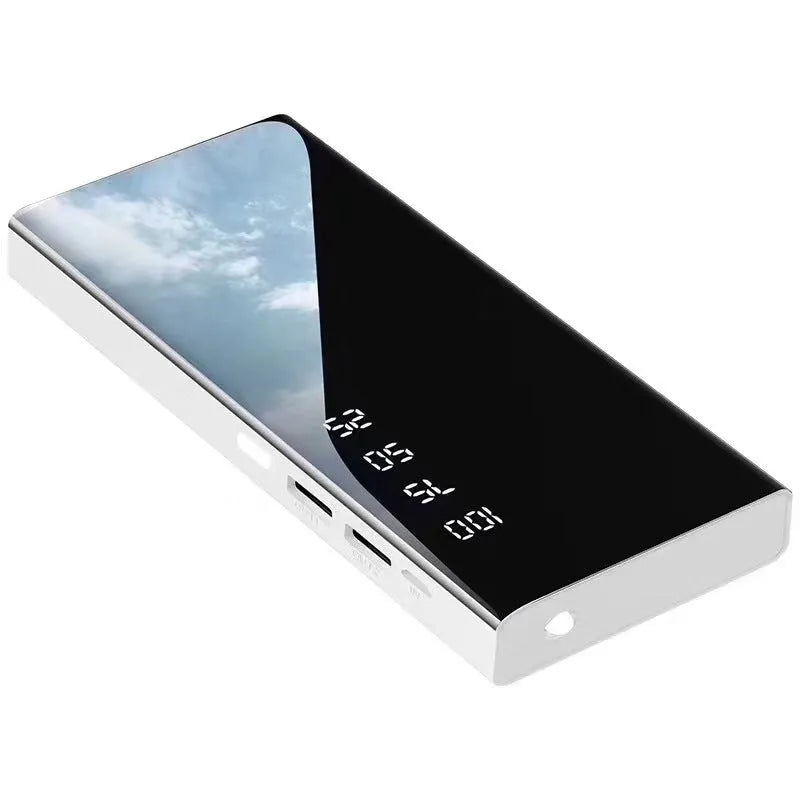 20000mAh power bank with LCD display showing battery percentage and dual USB charging ports