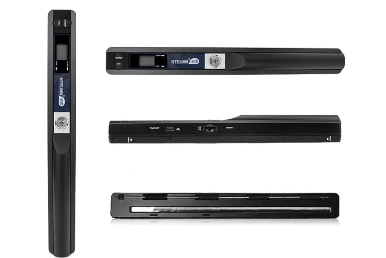 Small portable A4 document scanner with USB cable, 900DPI CIS scanning, compact size 255x33x25mm