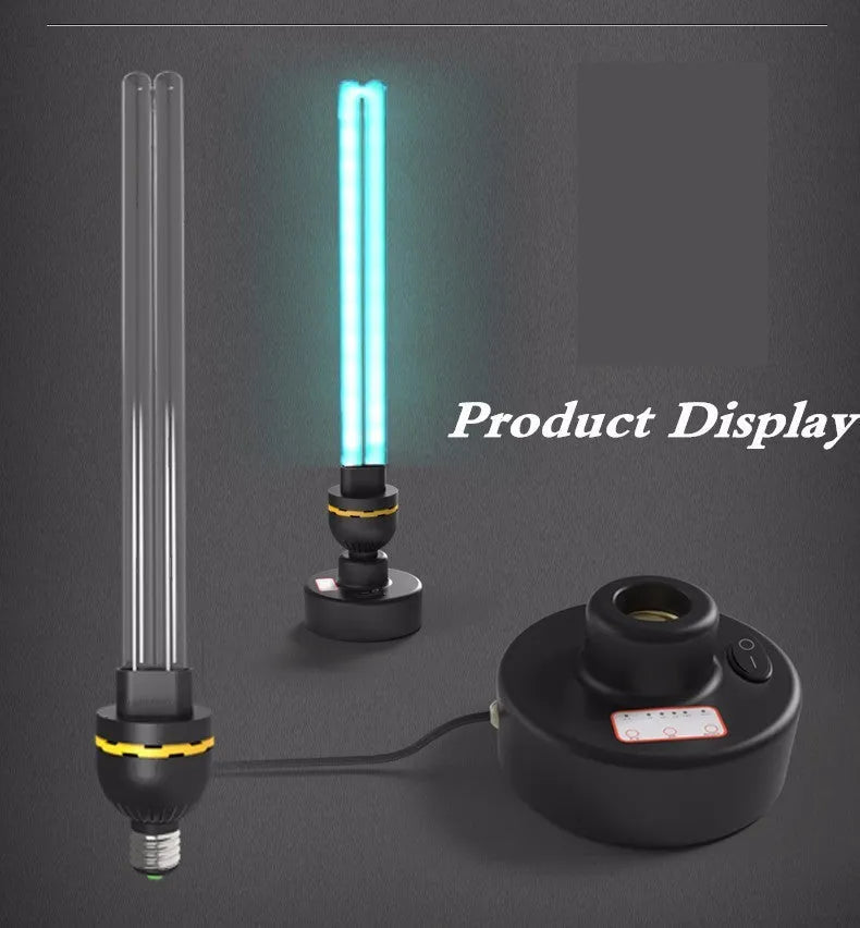 Household UV disinfection lamp with E27 screw base and ozone feature
