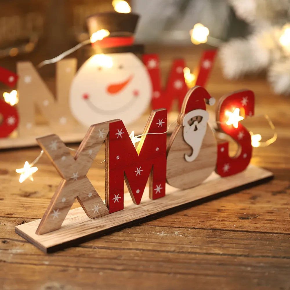 Christmas wooden ornament with creative pattern in vivid colour for tree or home decoration