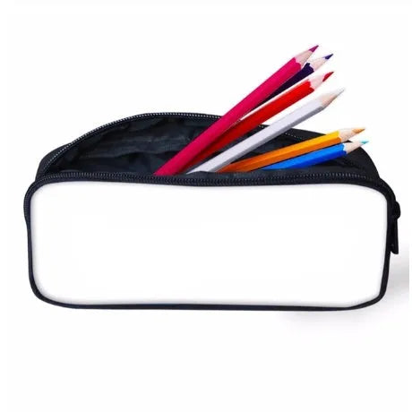 Customised pattern polyester pencil case with large opening and zipper, dimensions 10 by 21 by 4 cm
