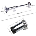 Single trumpet loud car horn with chrome finish, 450mm length, 12V for vehicles