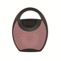 A portable Bluetooth speaker in black, blue, or pink plastic casing with USB and SD card slots.