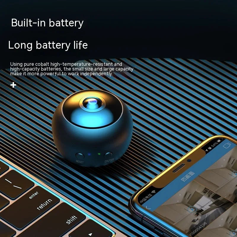 Wireless WiFi surveillance camera with 1080p resolution and ABS plastic housing