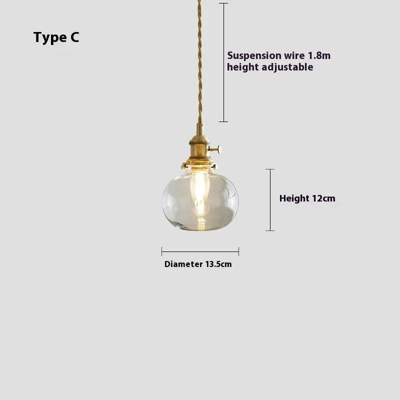 American retro small pendant droplight in a selected colour with warm glow bulb.