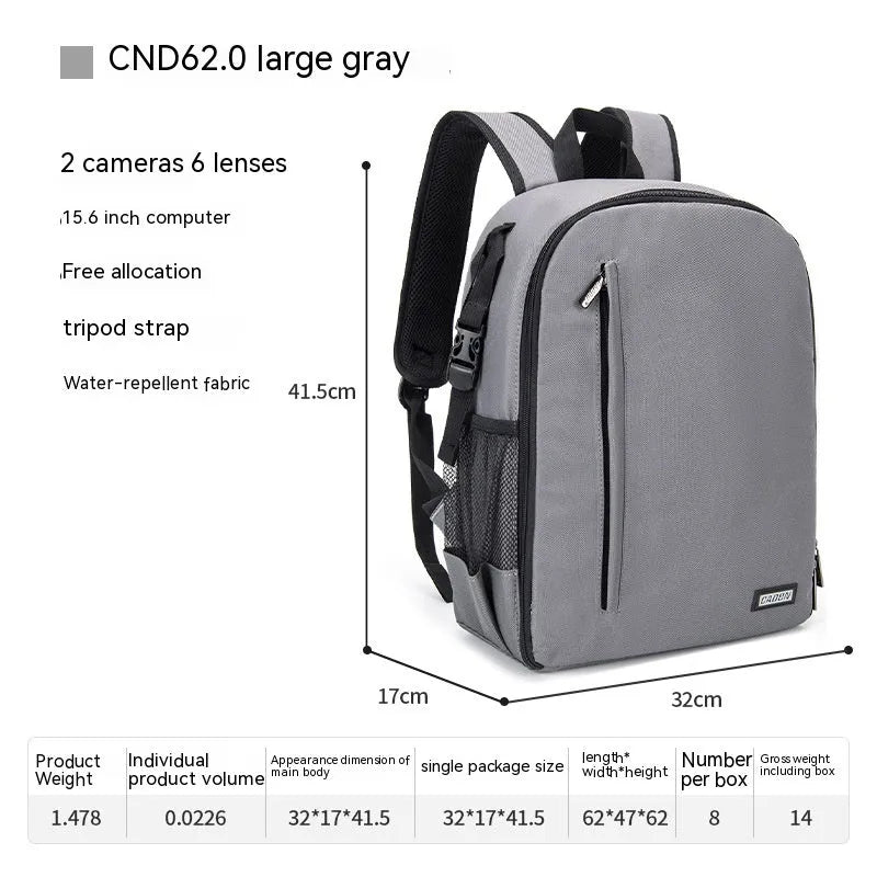 Casual solid colour nylon DSLR camera bag with sewing thread detailing, available in black pink and army green sizes