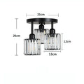 Modern crystal ceiling light in black finish with crystal accents for corridor and entrance use