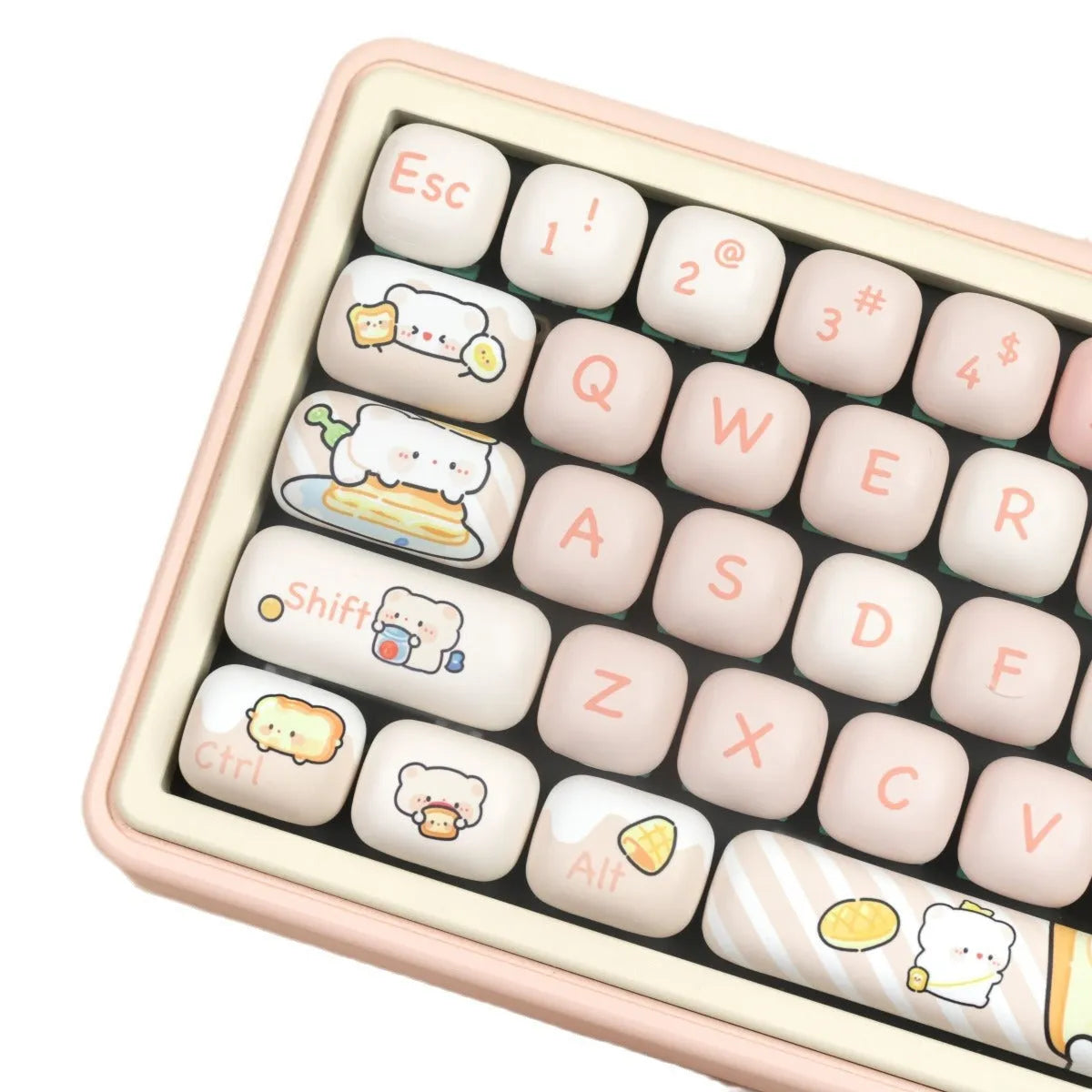 MOG Steamed Bread mechanical keyboard key cap set with bread bear thermal sublimation design