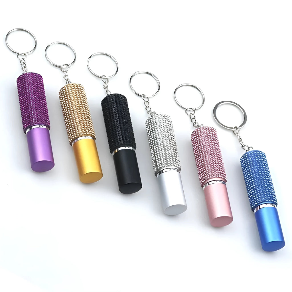 Decorative glass perfume atomiser in gift box – refillable spray bottle available in 48 colour options including gold, pink, blue and leopard print