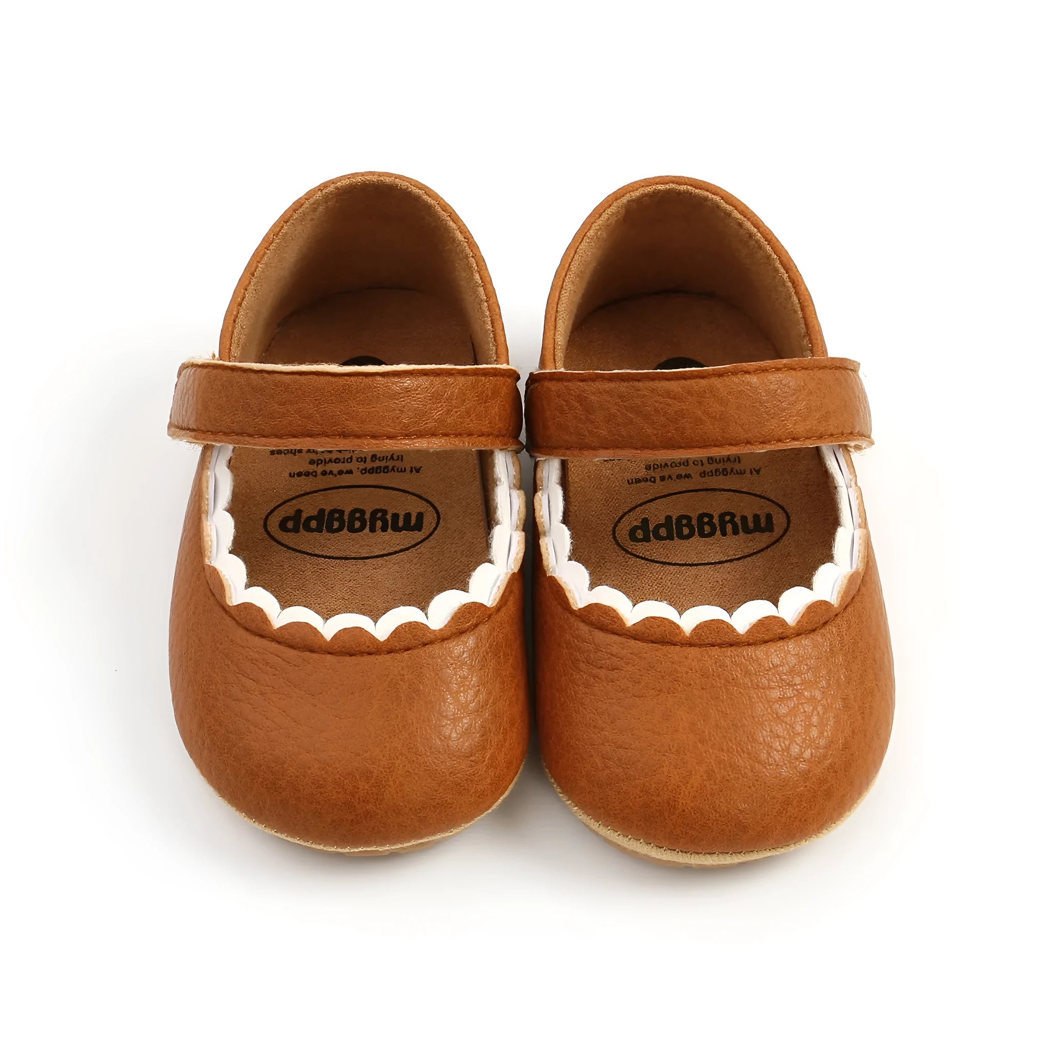 Toddler girl's white velcro shoes with low cut, shown next to black, brown, lemon yellow, and fan wood colour options.