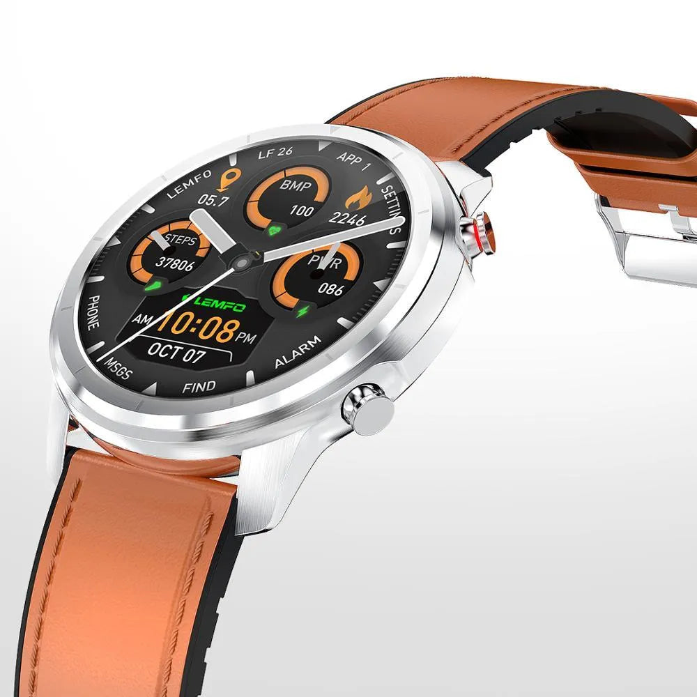 LEMFO LF26 smart bracelet in Black, Brown, or Silver with a 1.3-inch screen.