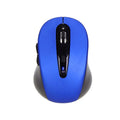 Wireless dual-mode Bluetooth and 2.4GHz laptop mouse, 2400dpi optical, six keys, 100x60x40mm, black blue red yellow