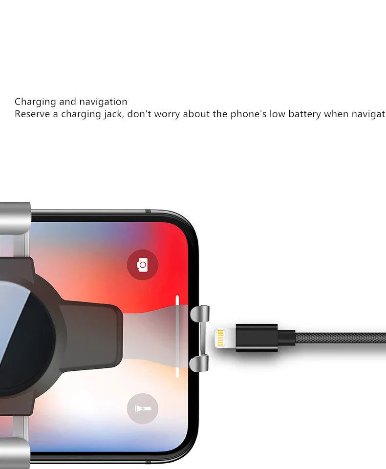 Black S4 gravity mirror ABS mobile phone bracket mounted on car air conditioning port
