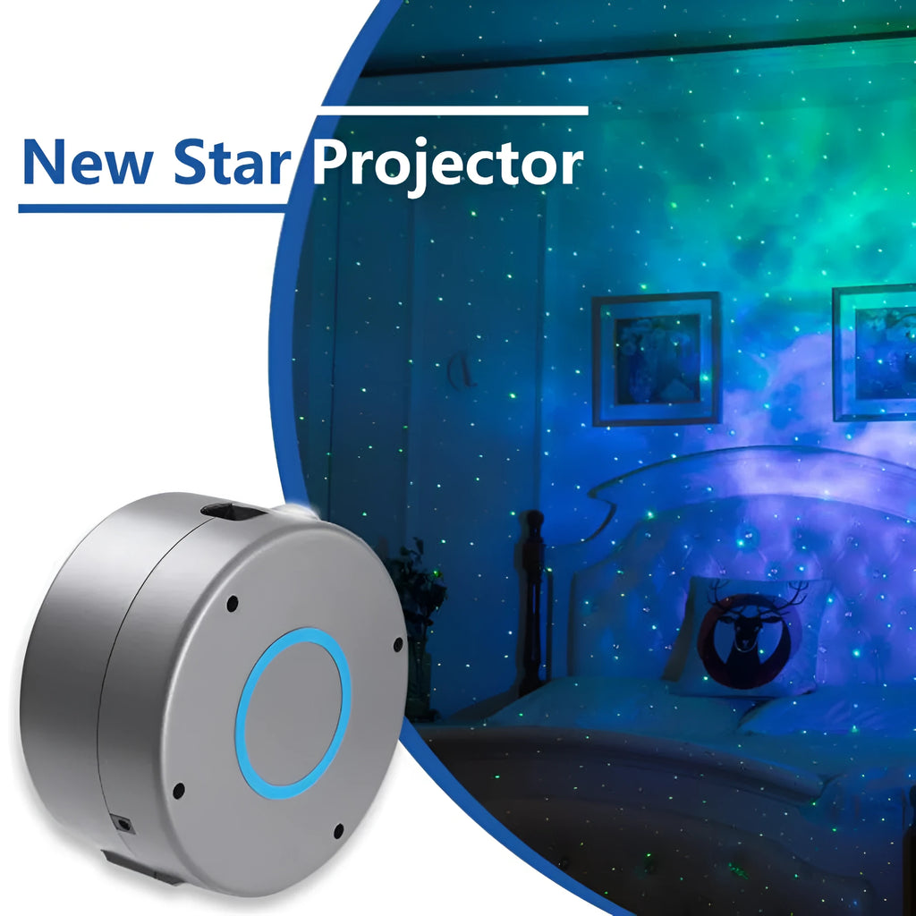 Grey ABS starry sky projection lamp with remote control for indoor atmospheric lighting