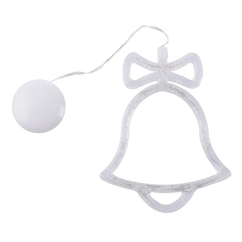 Christmas LED suction cup chandelier with Santa Claus, elk and snowman designs for window decoration