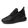 Men's mesh casual shoe with front strap, rubber sole, colour-blocked upper in black and red
