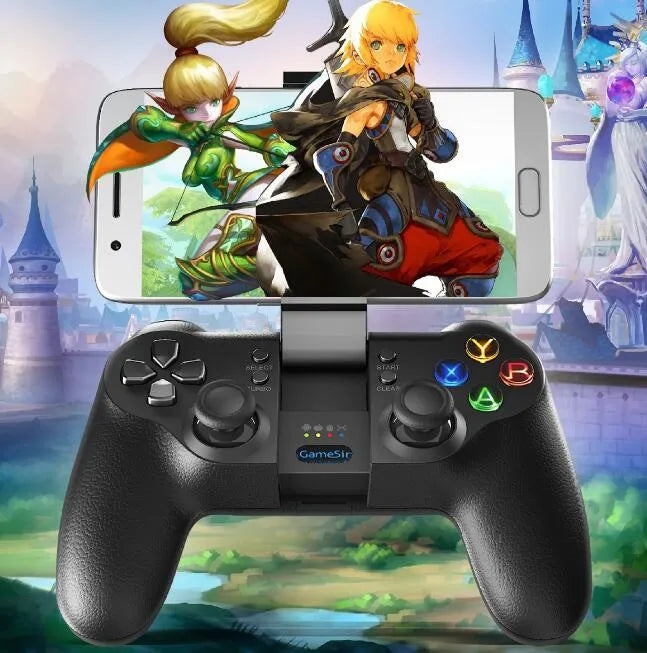 T1 rechargeable smartphone gamepad with vibration, Bluetooth and 2.4G wireless, 162mm size