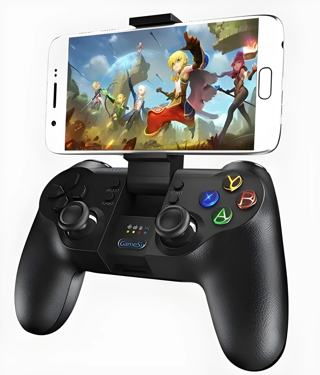 T1 rechargeable smartphone gamepad with vibration, Bluetooth and 2.4G wireless, 162mm size