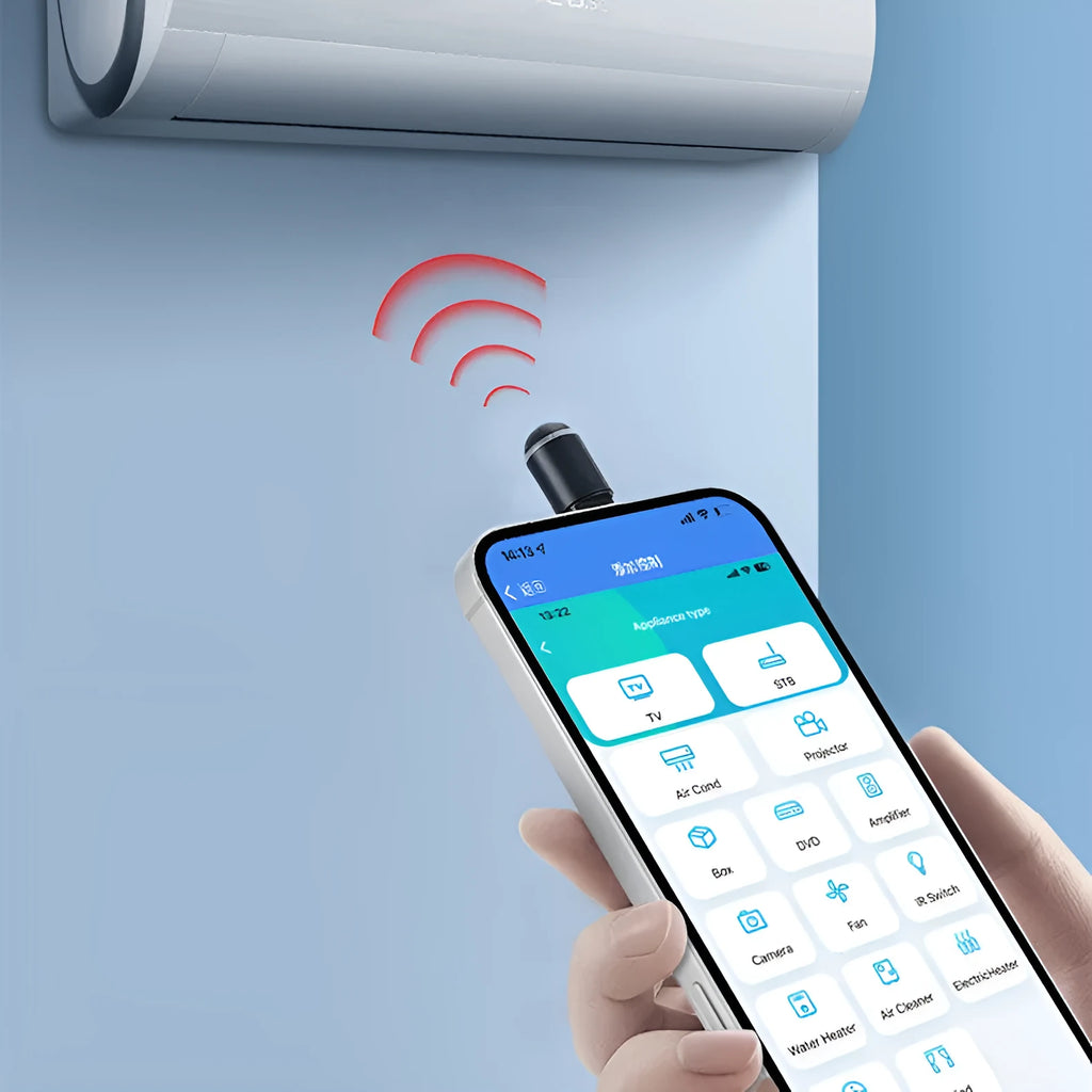 Capsule-shaped black infrared remote emitter for mobile phone charging ports