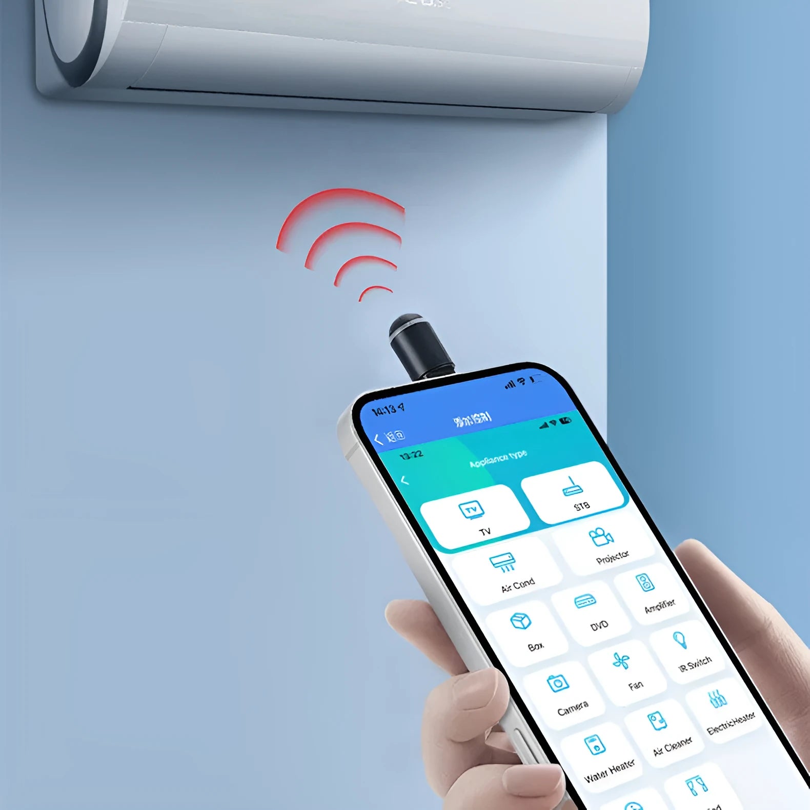 Capsule-shaped black infrared remote emitter for mobile phone charging ports