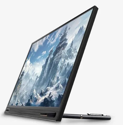 Ultrathin 15.6 inch 1080p IPS monitor with narrow border and HDMI, shown in black.