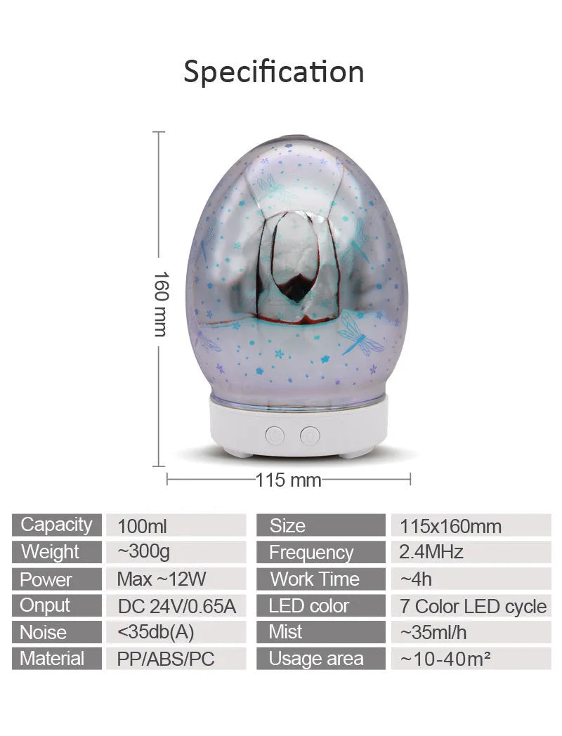 Ultrasonic air humidifier unit on a tabletop with touch control panel.