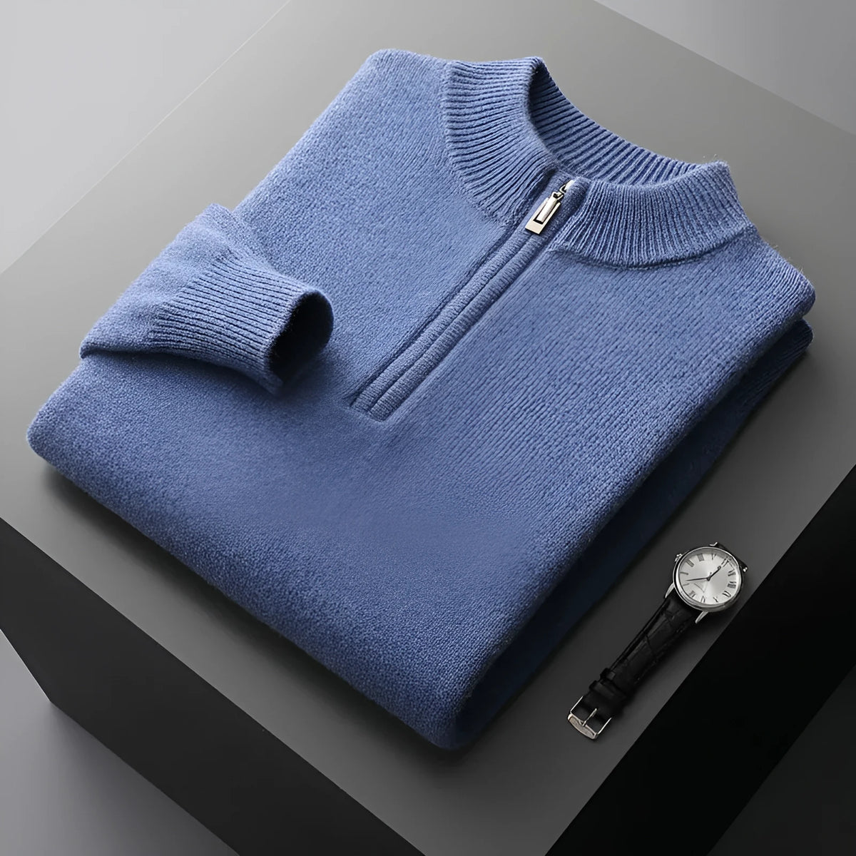 Men's camel coloured thickening pullover top for business casual wear, solid design